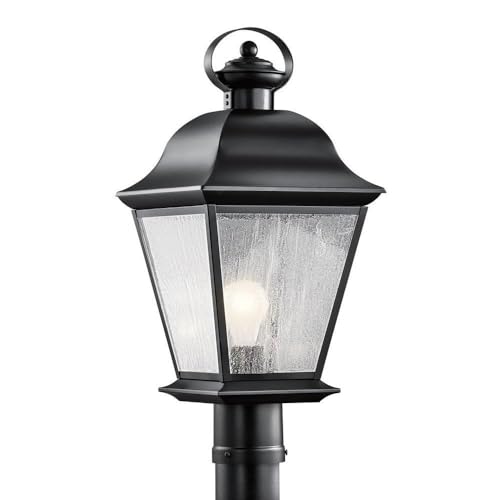 kichler-mount-vernon-outdoor-post-light-black-clear-seeded-glass-9909bk image 3
