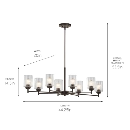 kichler-winslow-8-light-oval-chandelier-in-olde-bronze-with-clear-seeded-glass image 8