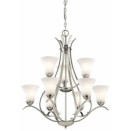 kichler-keiran-33-25-9-light-chandelier-in-brushed-nickel-with-satin-etched-whit image 2