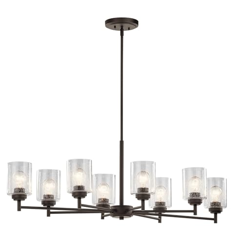 kichler-winslow-8-light-oval-chandelier-in-olde-bronze-with-clear-seeded-glass image 5