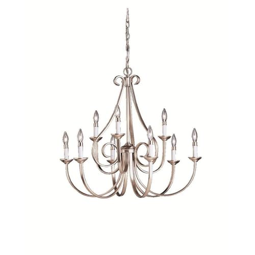 kichler-dover-9-light-2-tier-chandelier-brushed-nickel-clear-glass-model-2031ni image 4