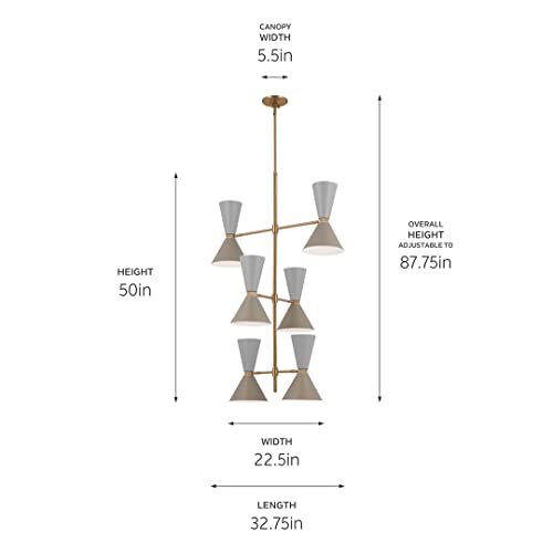 kichler-phix-12-light-foyer-chandelier-champagne-bronze-with-greige-and-white-sh image 8
