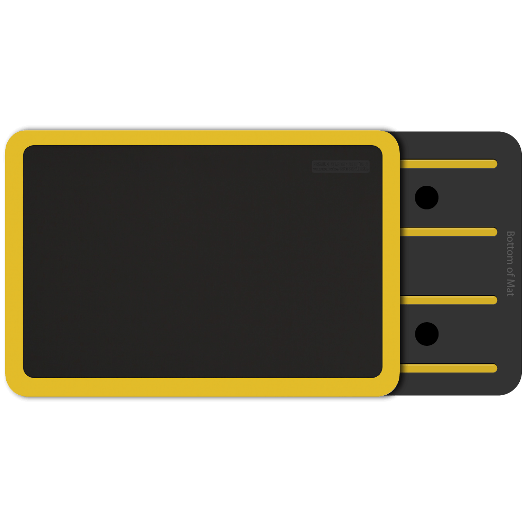 wellnessmats-supreme-dual-3-x-2-anti-fatigue-mat-black-w-yellow-border image 1