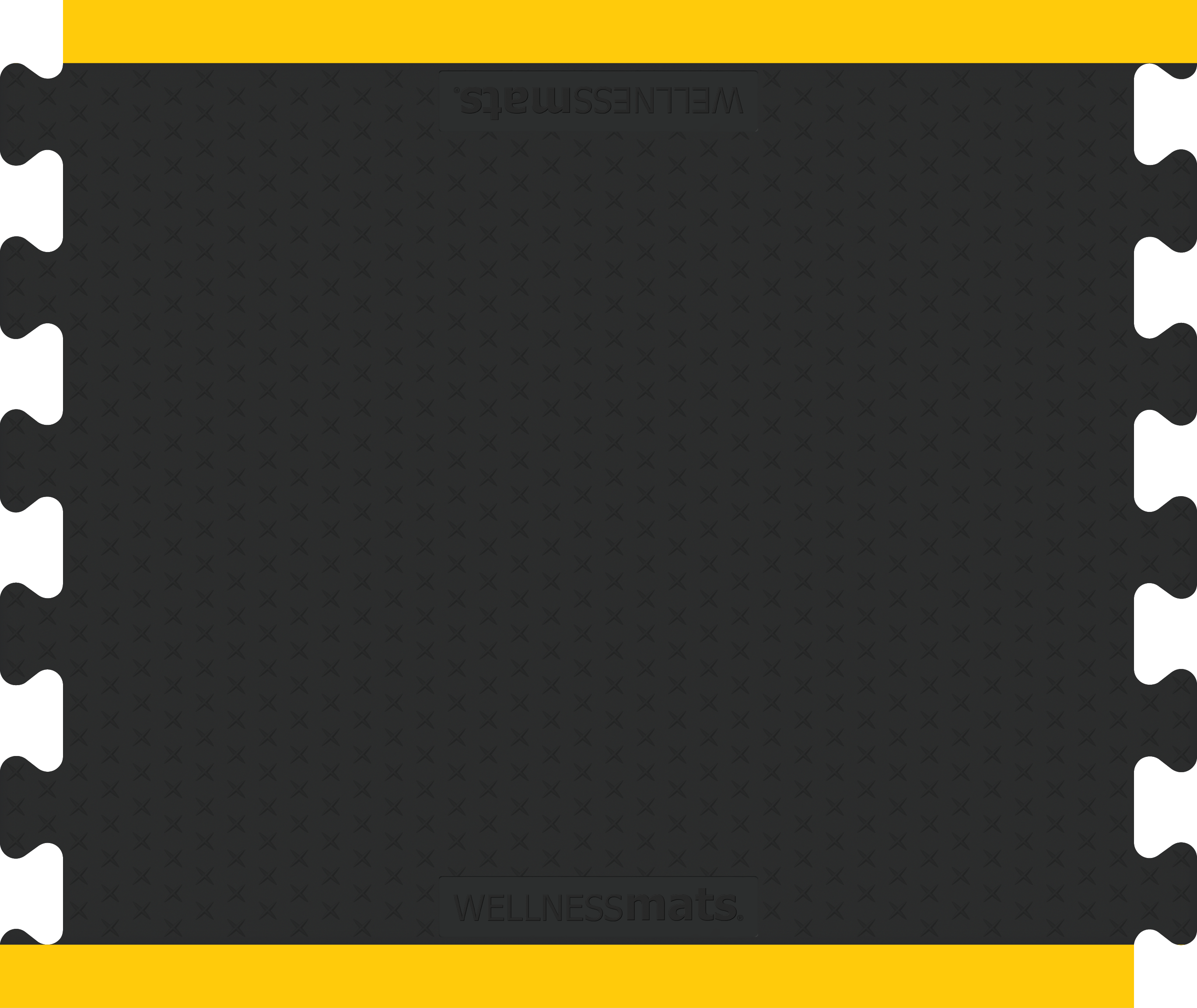 wellnessmats-connect-center-32-x-36-anti-fatigue-mat-black-with-yellow-safety-ed image 1