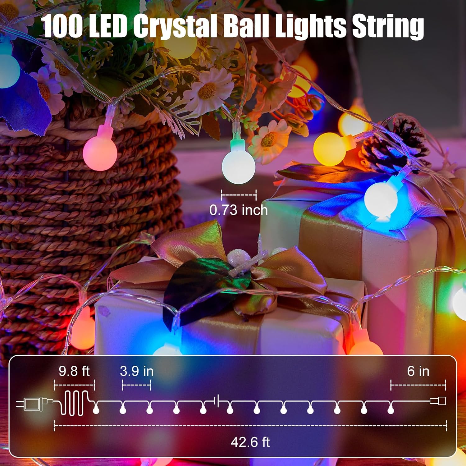 brightown-33ft-100-led-plug-in-mini-globe-fairy-string-lights-8-modes-pastel-mul image 5
