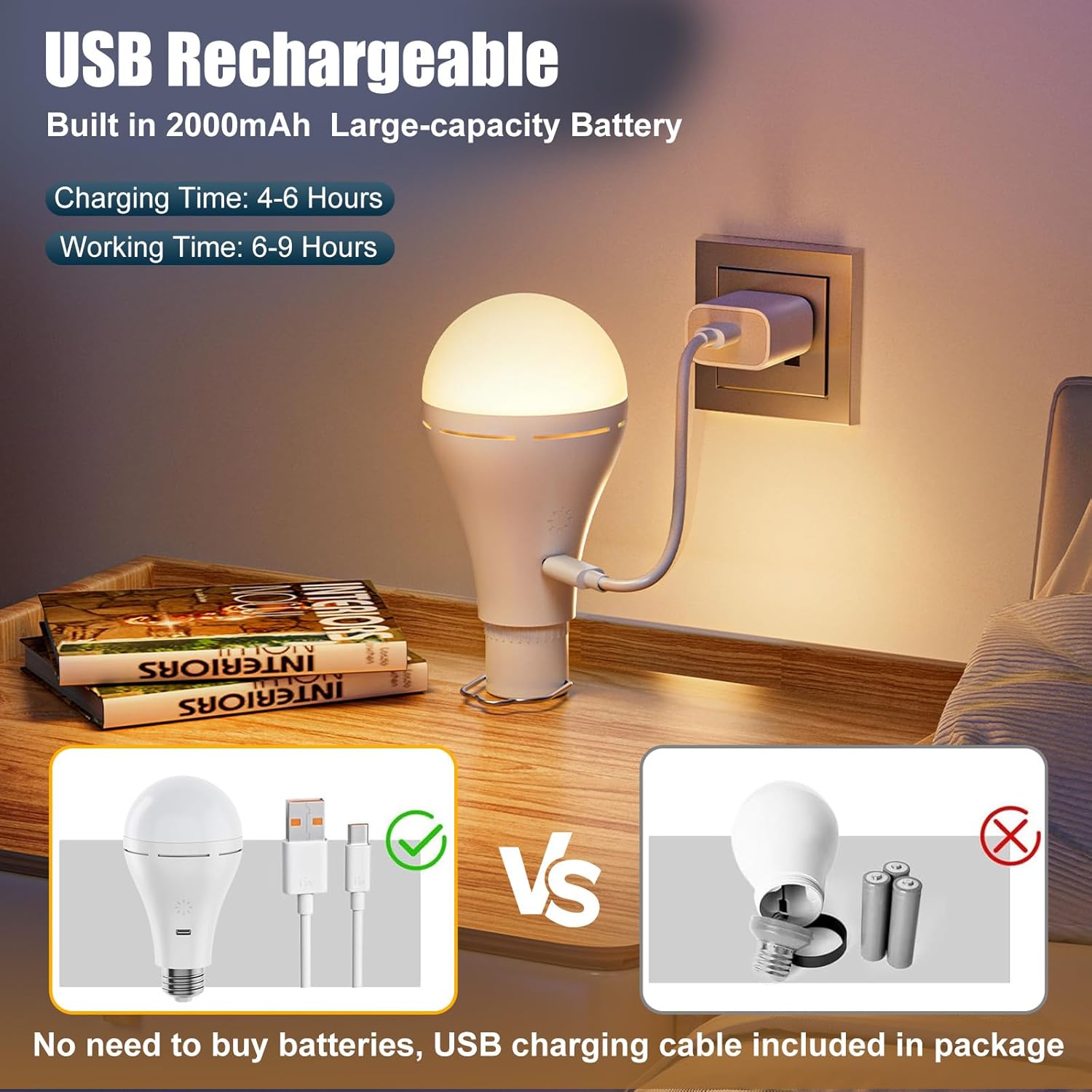 brightown-a70-usb-rechargeable-emergency-light-bulb-2-pack-with-remote-700lm-200 image 7