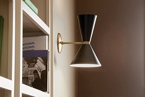 kichler-phix-2-light-wall-sconce-champagne-bronze-with-black-pivoting-shades-mod image 7