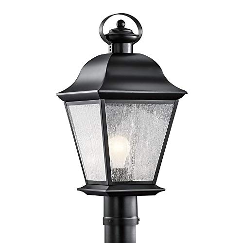 kichler-mount-vernon-outdoor-post-light-black-clear-seeded-glass-9909bk image 4