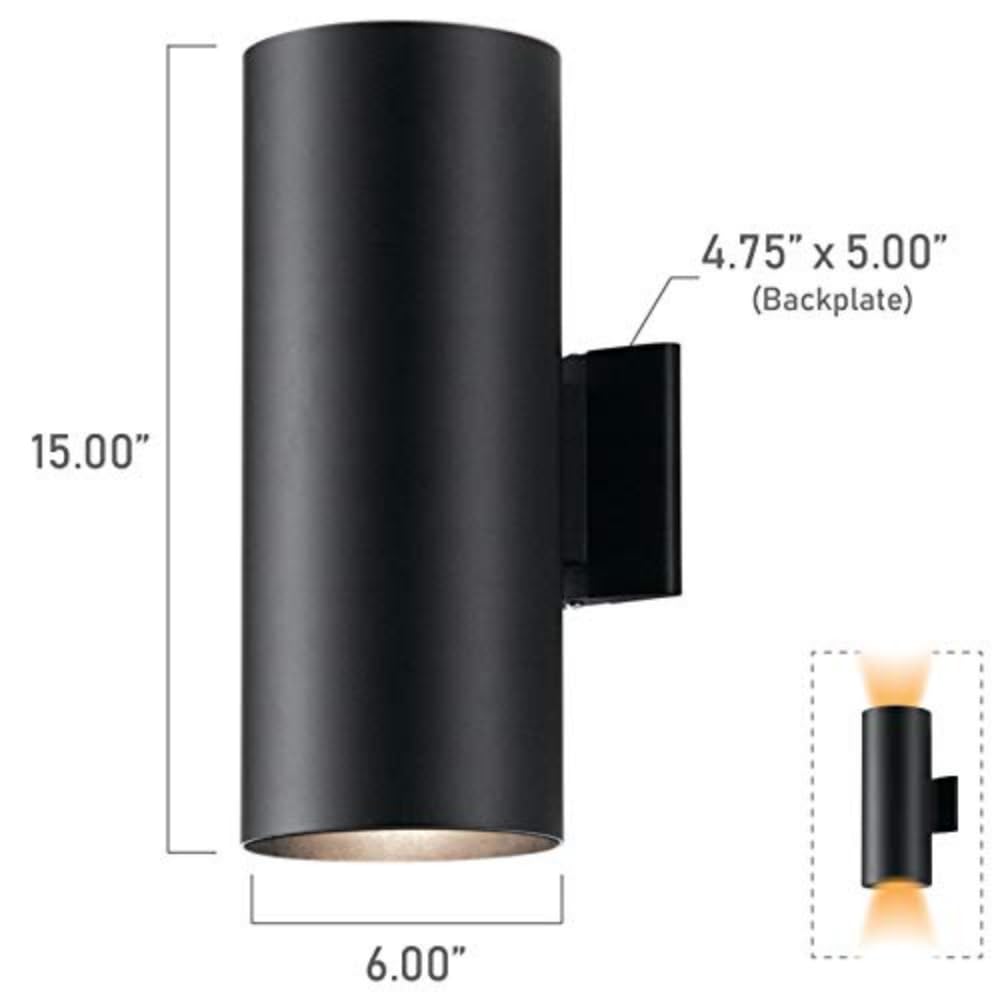 kichler-cylinders-15-2-light-outdoor-wall-sconce-in-black-9246bk image 2