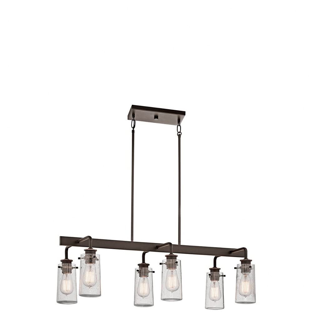 kichler-braelyn-6-light-linear-chandelier-in-olde-bronze-43059oz-with-seeded-gla image 2