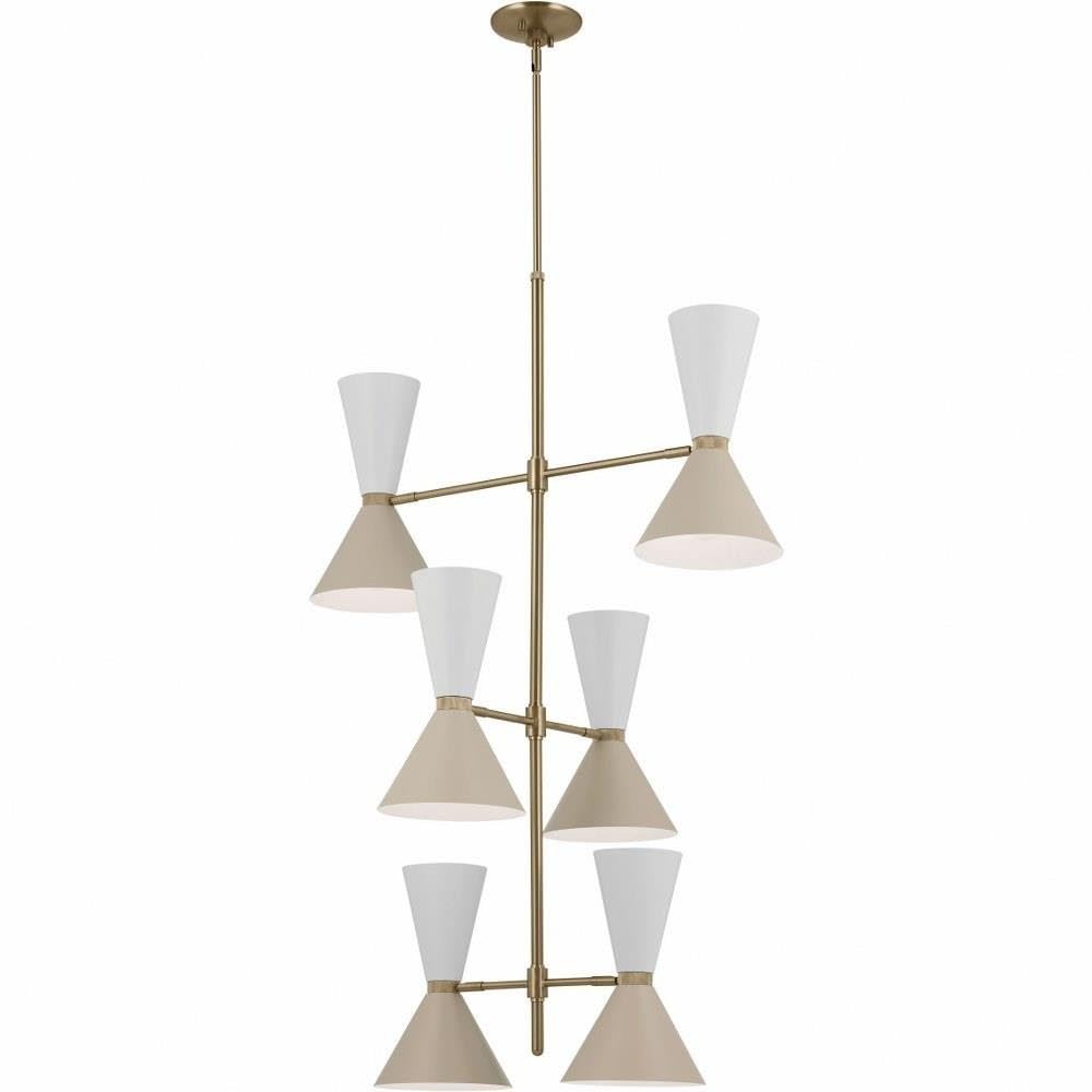 kichler-phix-12-light-foyer-chandelier-champagne-bronze-with-greige-and-white-sh image 1