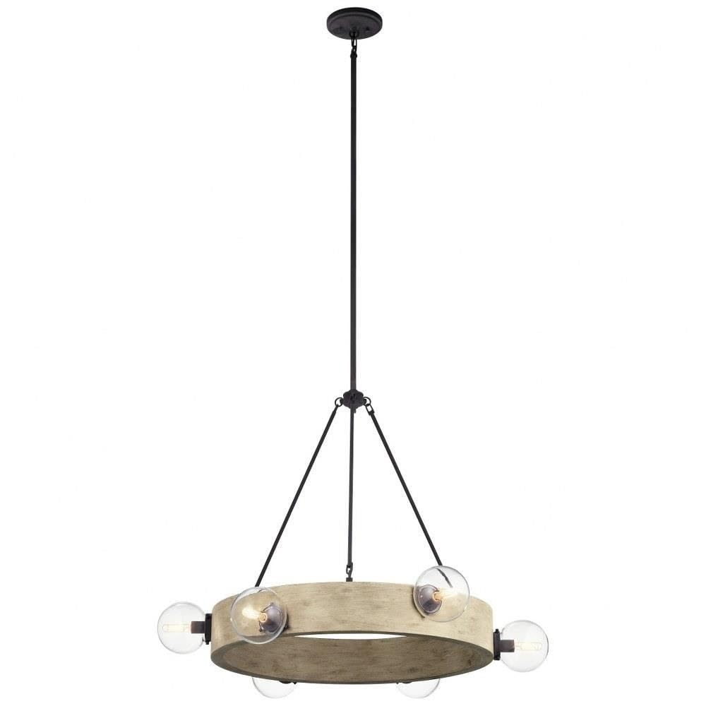 kichler-marquee-6-light-chandelier-bronze-dark-finish-with-white-washed-wood-cle image 1