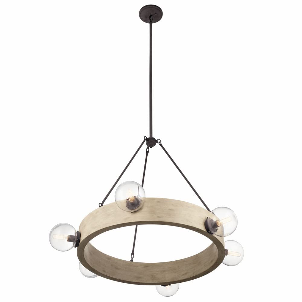 kichler-marquee-6-light-chandelier-bronze-dark-finish-with-white-washed-wood-cle image 2
