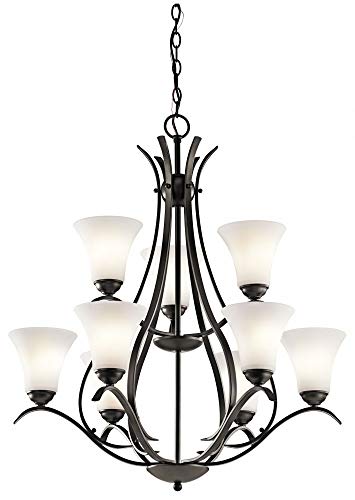 kichler-keiran-33-25-9-light-chandelier-in-olde-bronze-with-satin-etched-white-g image 2