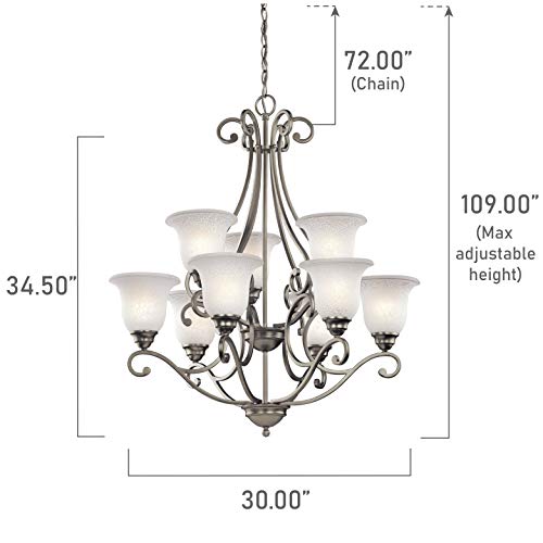 kichler-camerena-34-5-9-light-two-tier-chandelier-in-brushed-nickel-with-white-s image 7