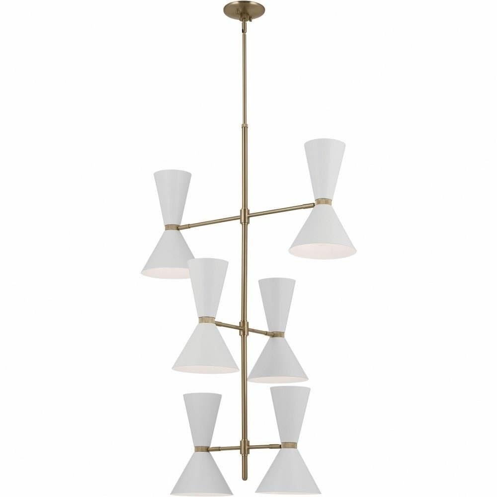 kichler-phix-12-light-foyer-chandelier-champagne-bronze-with-greige-and-white-sh image 4