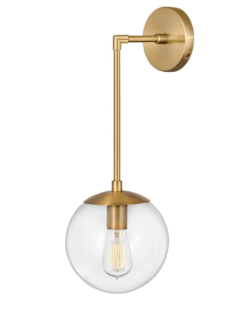 hinkley-warby-large-single-light-sconce-adjustable-stem-heritage-brass image 1