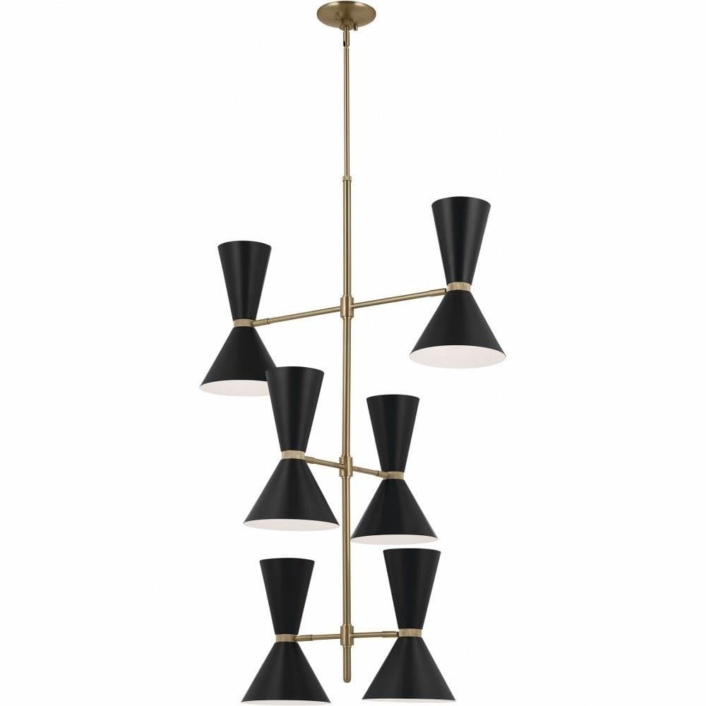 kichler-phix-12-light-foyer-chandelier-champagne-bronze-with-greige-and-white-sh image 5