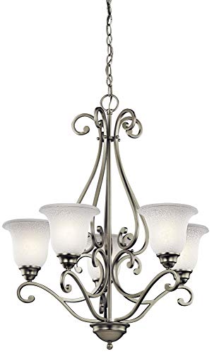 kichler-camerena-31-25-5-light-chandelier-in-brushed-nickel-with-white-scavo-gla image 5