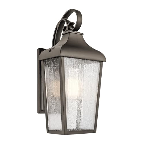 kichler-forestdale-18-5-outdoor-wall-light-olde-bronze-2-light-with-clear-seeded image 4