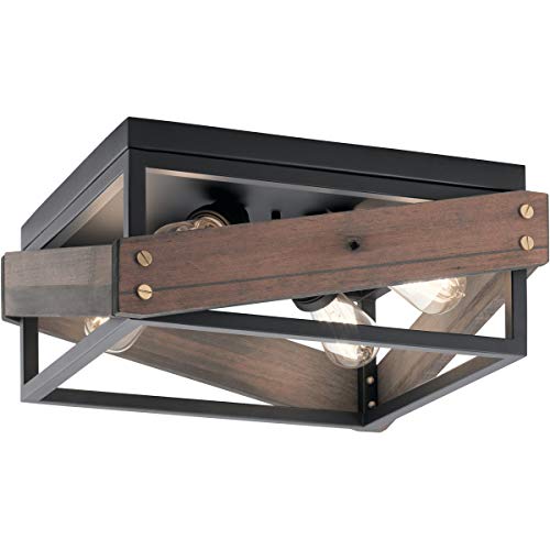 kichler-fulton-cross-44224bk-four-light-flush-mount-black image 5