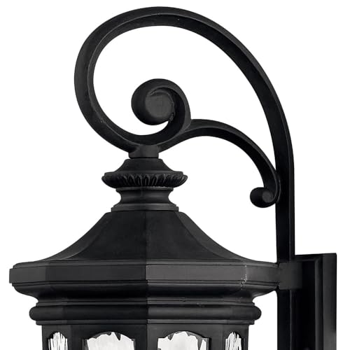 hinkley-raley-large-outdoor-wall-lantern-estate-series-museum-black-finish-clear image 8