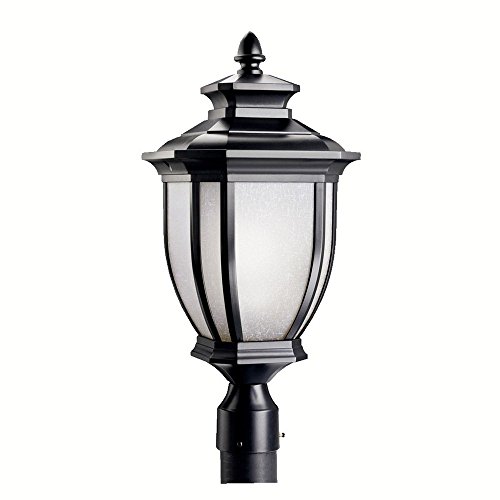 kichler-salisbury-9938bk-1-light-outdoor-post-light-black-with-white-linen-glass image 6
