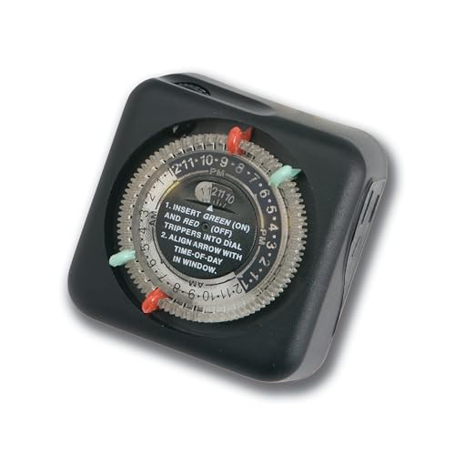 kichler-plug-in-landscape-lighting-timer-black-15557bk-mechanical-pin-timer-with image 7