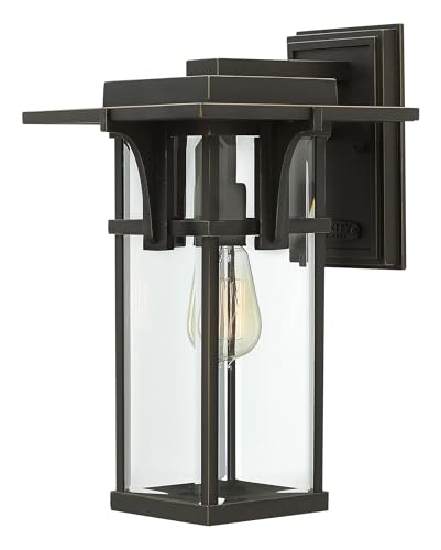hinkley-manhattan-one-light-medium-outdoor-wall-mount-oil-rubbed-bronze-with-cle image 7