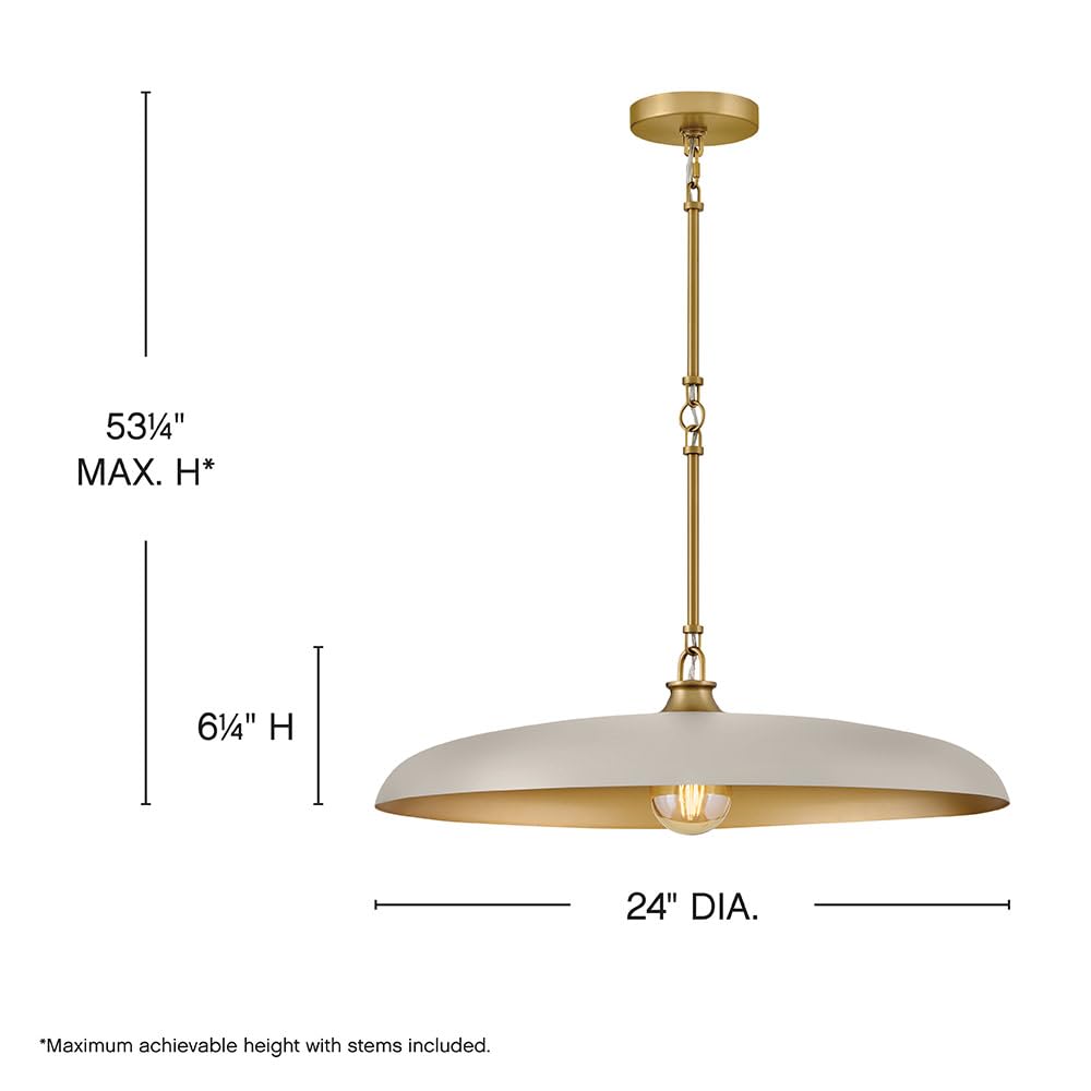 hinkley-sadie-24-dome-chandelier-in-light-taupe-with-lacquered-brass-accents image 3