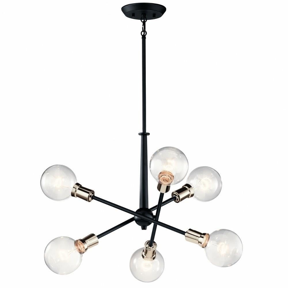 kichler-armstrong-6-light-sputnik-chandelier-black-adjustable-arms-43095bk image 1