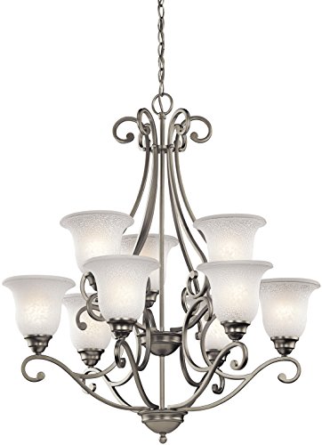 kichler-camerena-34-5-9-light-two-tier-chandelier-in-brushed-nickel-with-white-s image 5