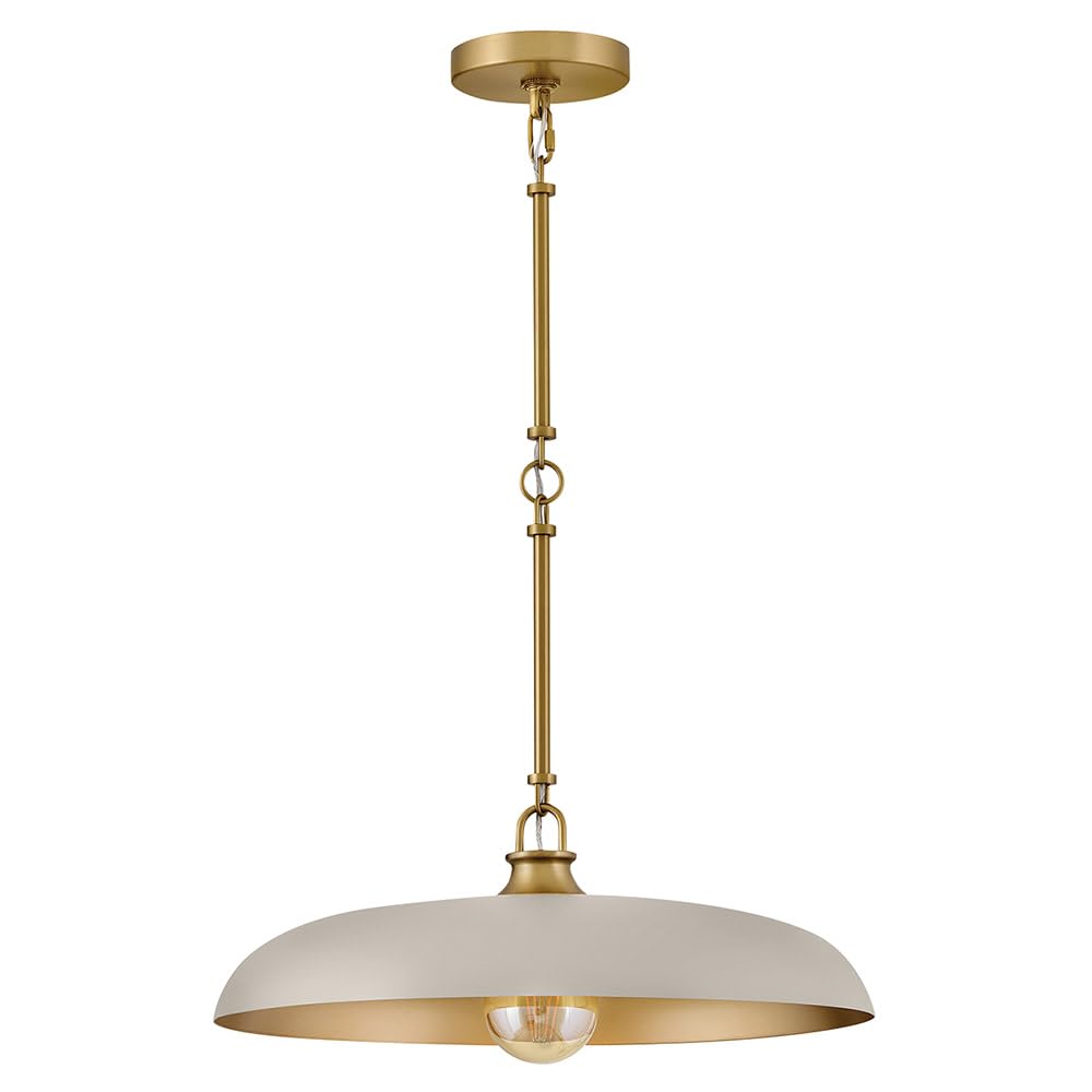 hinkley-sadie-18-dome-pendant-in-light-taupe-with-lacquered-brass-accents image 5