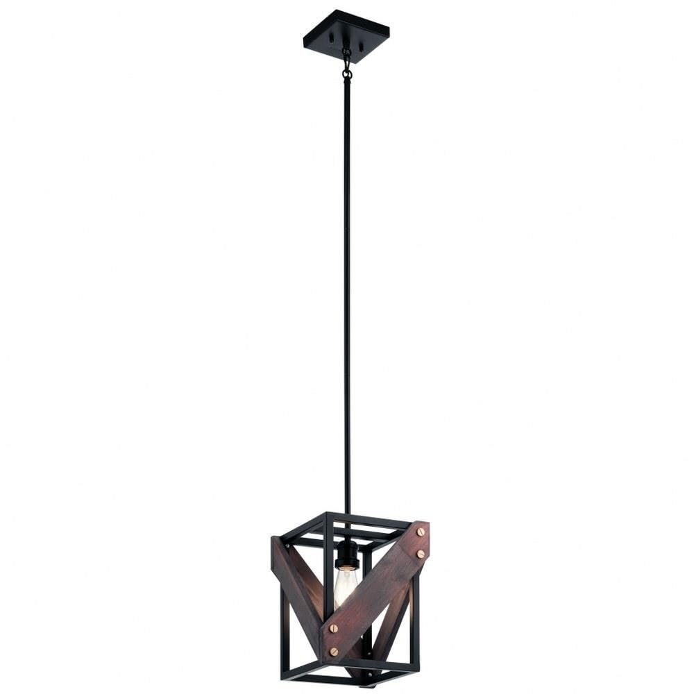 kichler-fulton-cross-5-light-linear-chandelier-black-with-reclaimed-wood-rustic- image 3