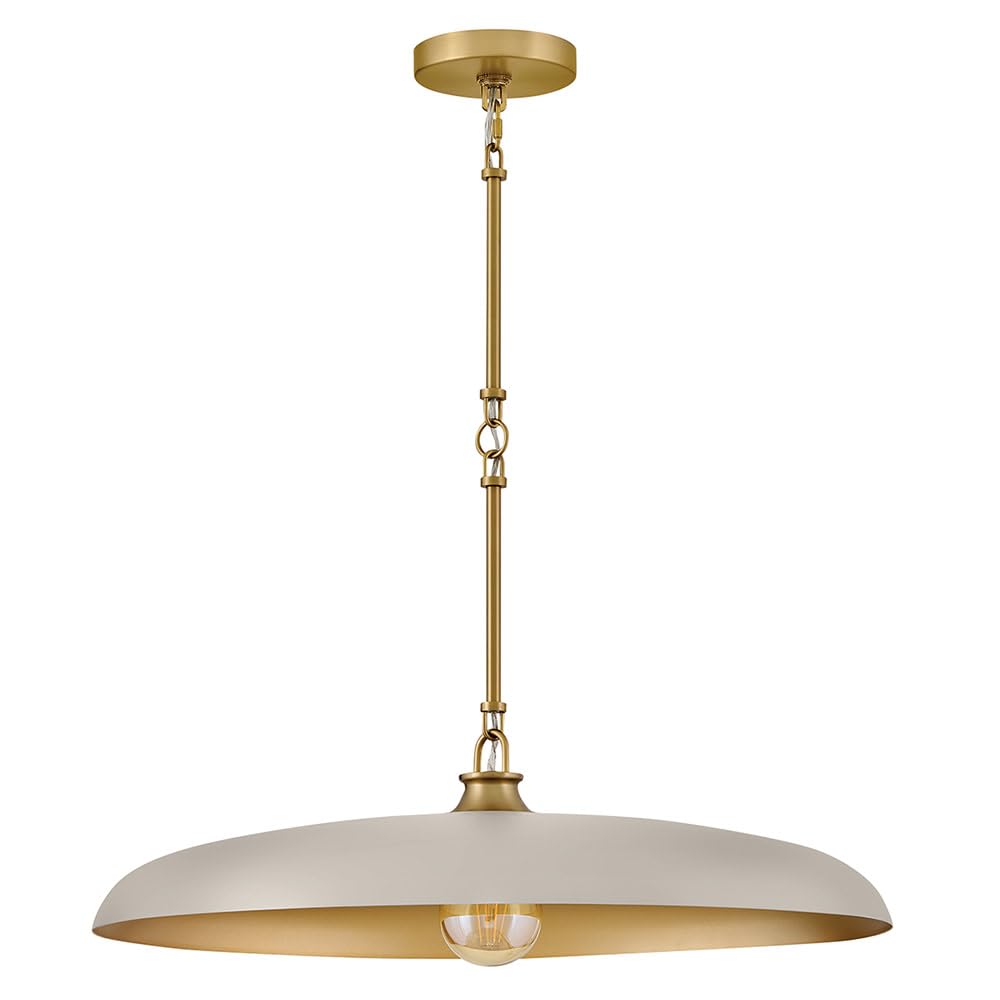 hinkley-sadie-24-dome-chandelier-in-light-taupe-with-lacquered-brass-accents image 7