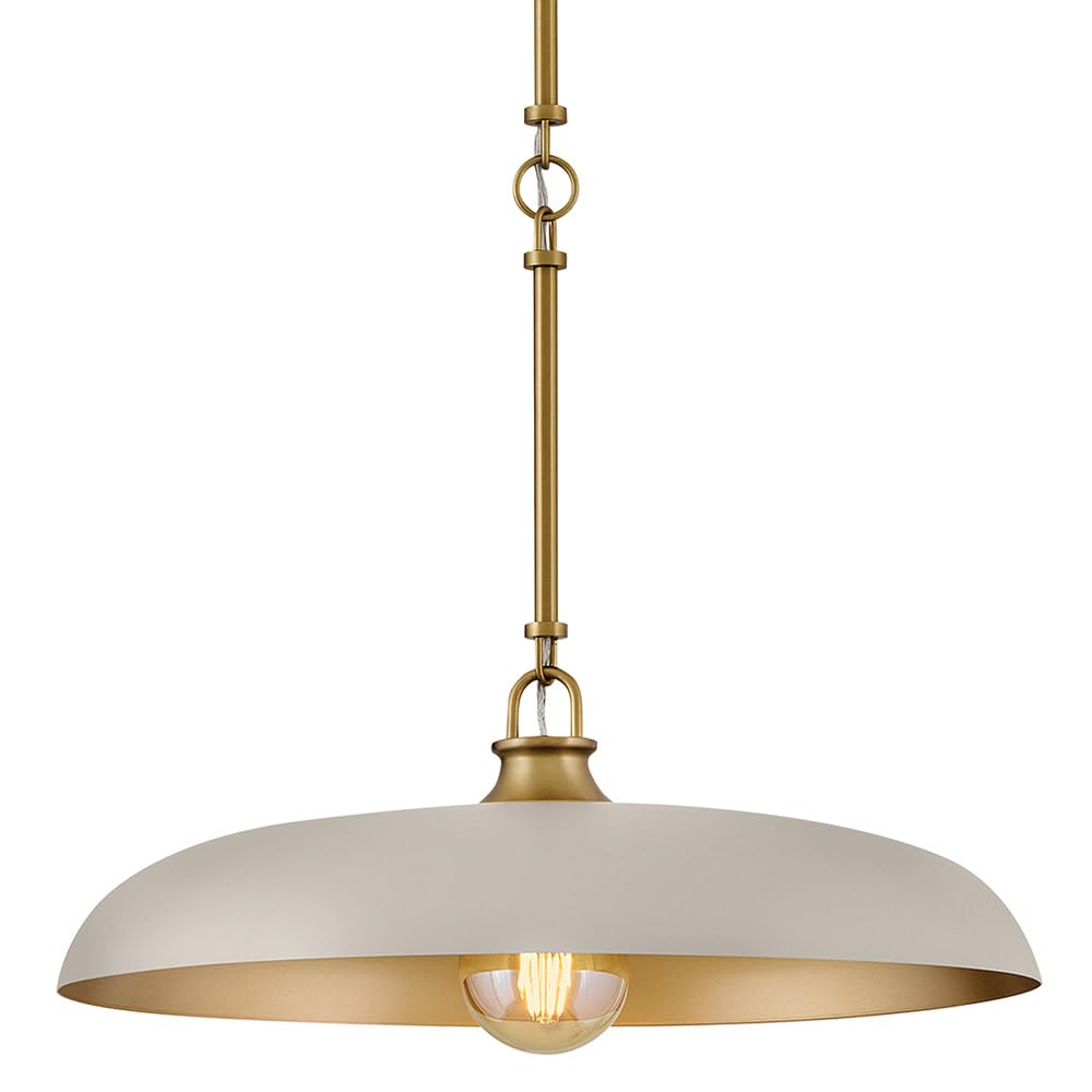 hinkley-sadie-18-dome-pendant-in-light-taupe-with-lacquered-brass-accents image 6