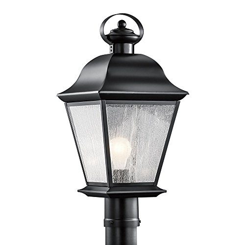 kichler-mount-vernon-outdoor-post-light-black-clear-seeded-glass-9909bk image 5