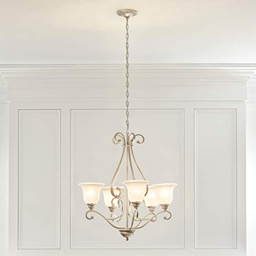 kichler-camerena-31-25-5-light-chandelier-in-brushed-nickel-with-white-scavo-gla image 6