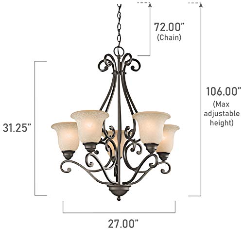 kichler-camerena-5-light-chandelier-olde-bronze-31-25-inch-white-scavo-glass-wit image 7
