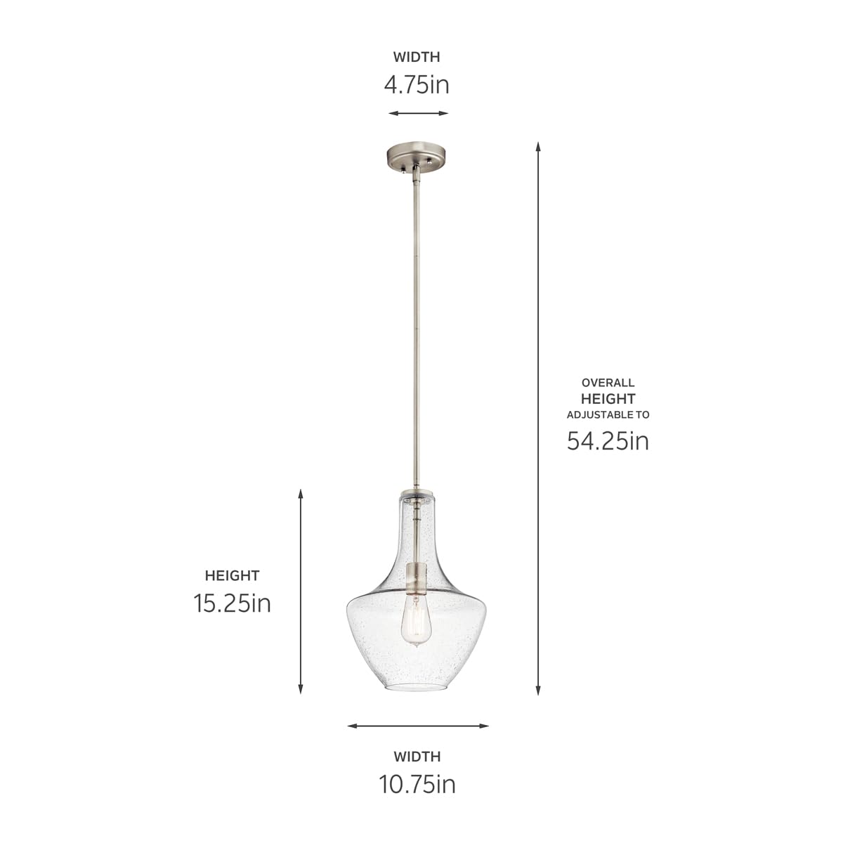 kichler-everly-bell-pendant-light-seeded-glass-brushed-nickel-model-42141nics image 8