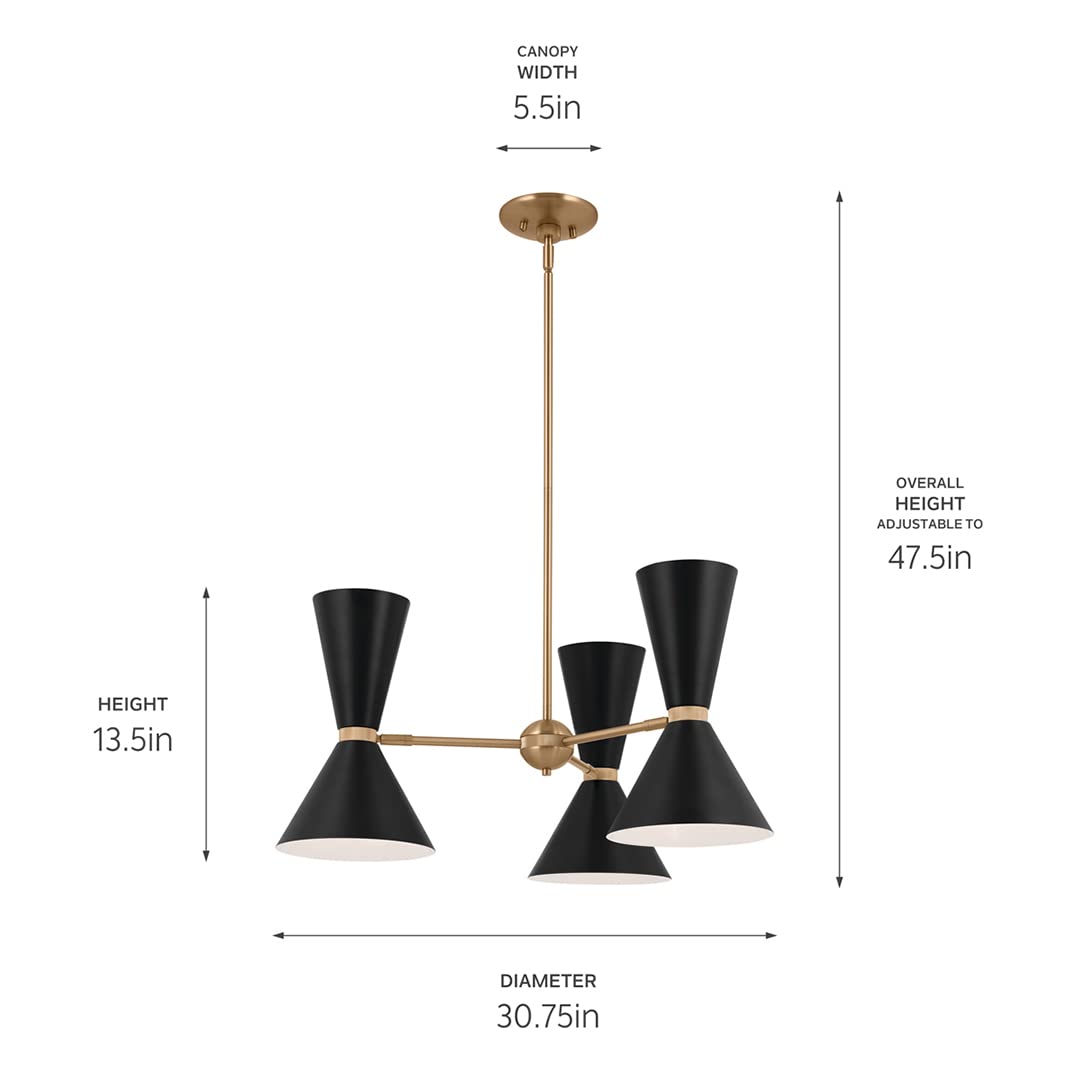kichler-phix-52565cpzbk-6-light-chandelier-champagne-bronze-with-black-shades image 3