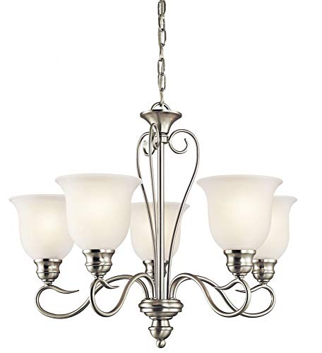 kichler-tanglewood-5-light-chandelier-brushed-nickel-classic-chandelier-with-sat image 2