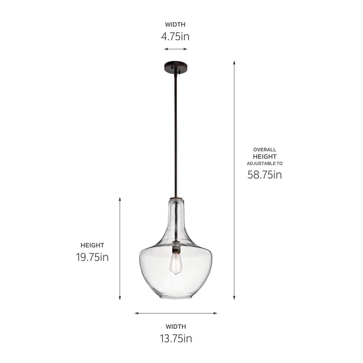 kichler-everly-bell-pendant-light-with-clear-glass-and-olde-bronze-finish image 7