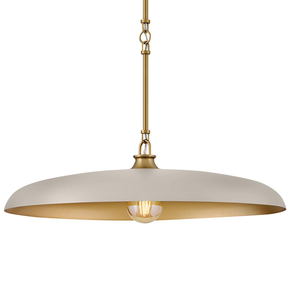 hinkley-sadie-24-dome-chandelier-in-light-taupe-with-lacquered-brass-accents image 8