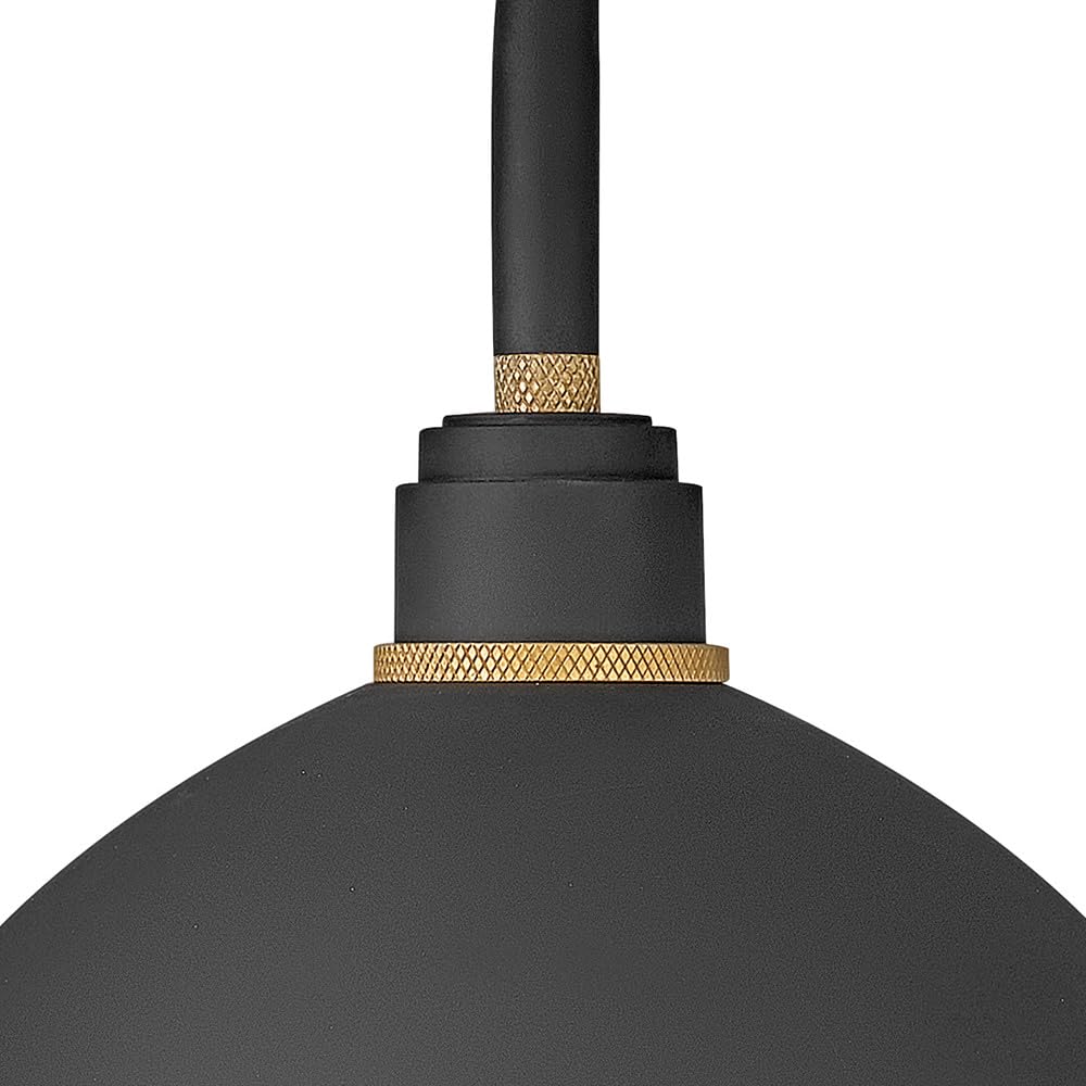 hinkley-foundry-dome-medium-gooseneck-barn-light-textured-black-with-brass-accen image 5