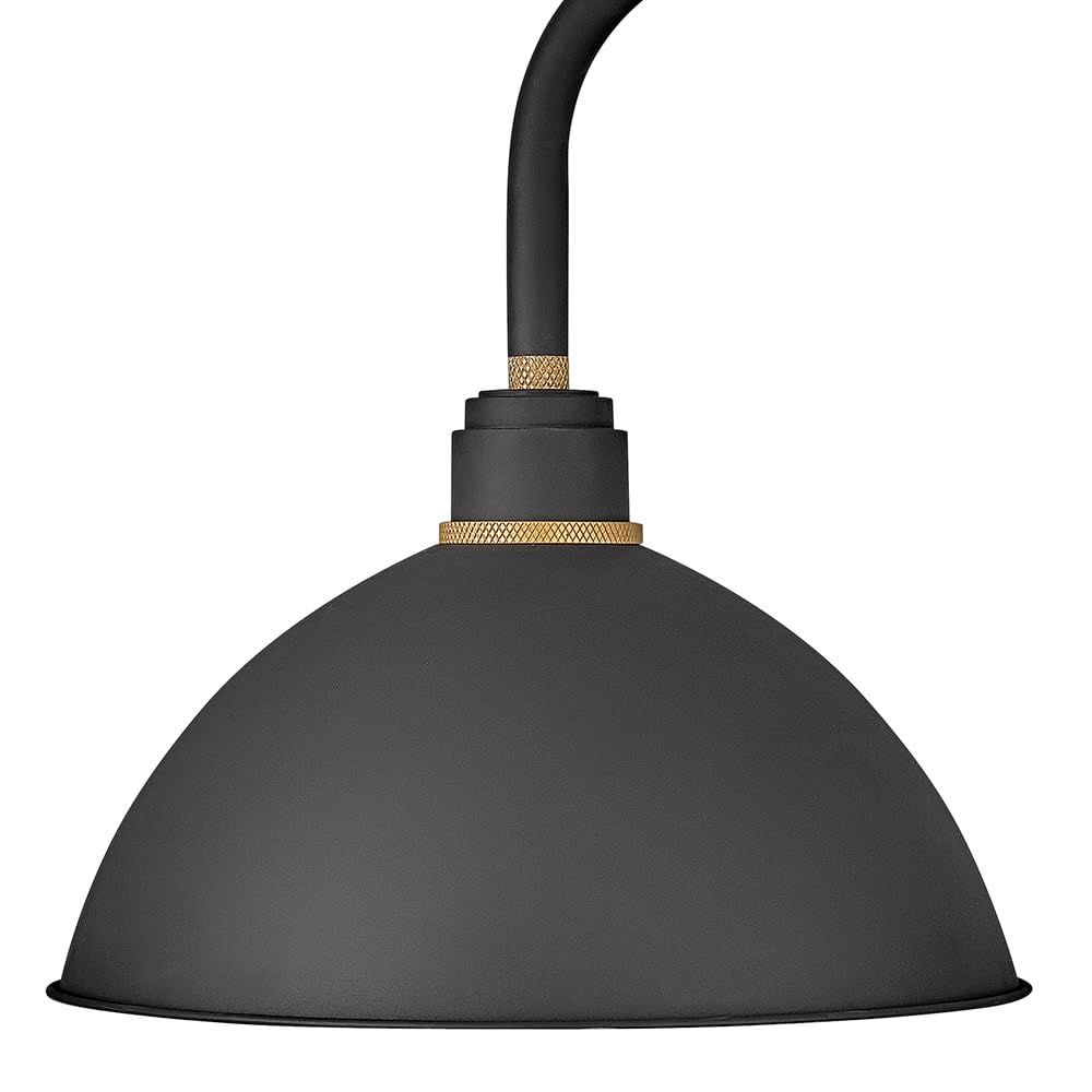 hinkley-foundry-dome-medium-gooseneck-barn-light-textured-black-with-brass-accen image 4