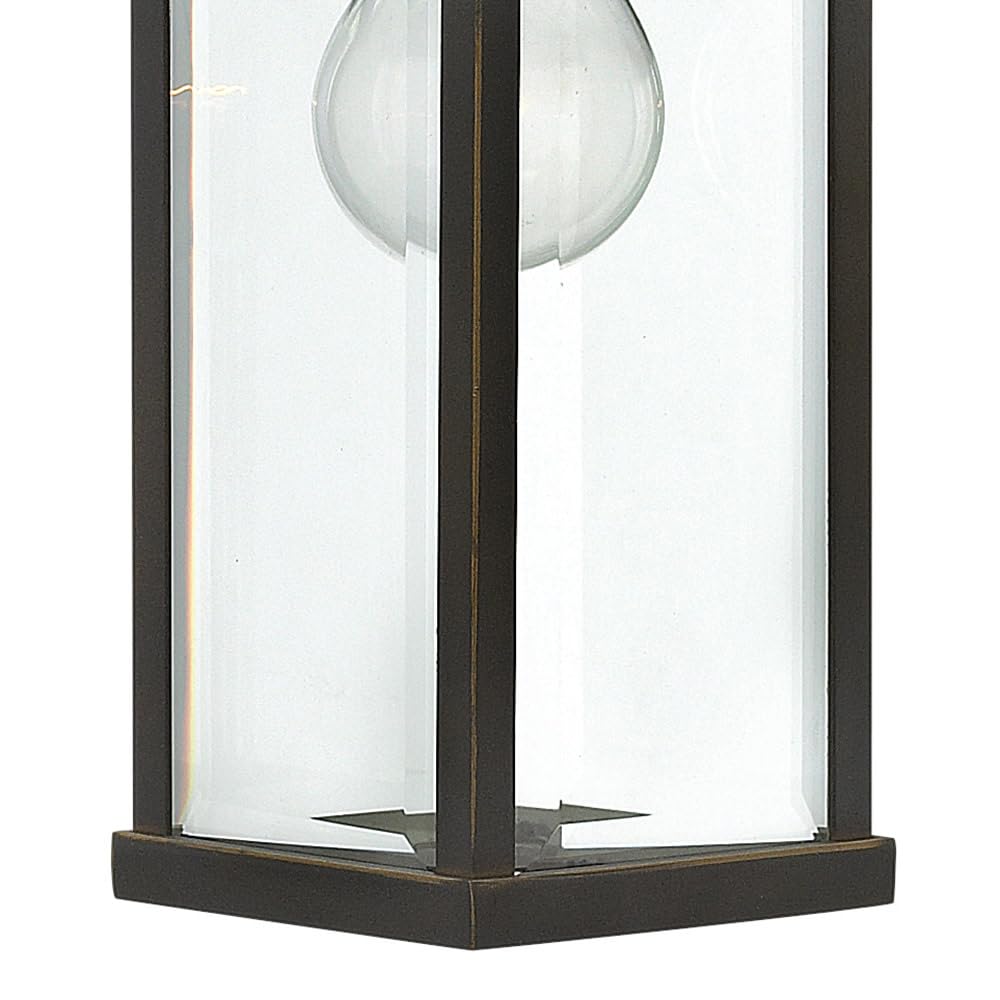 hinkley-manhattan-single-light-outdoor-wall-mount-lantern-aluminum-clear-beveled image 7