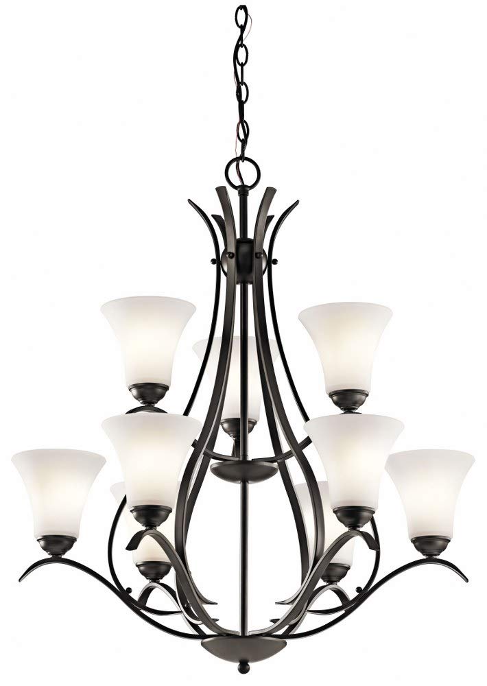 kichler-keiran-33-25-9-light-chandelier-in-olde-bronze-with-satin-etched-white-g image 1