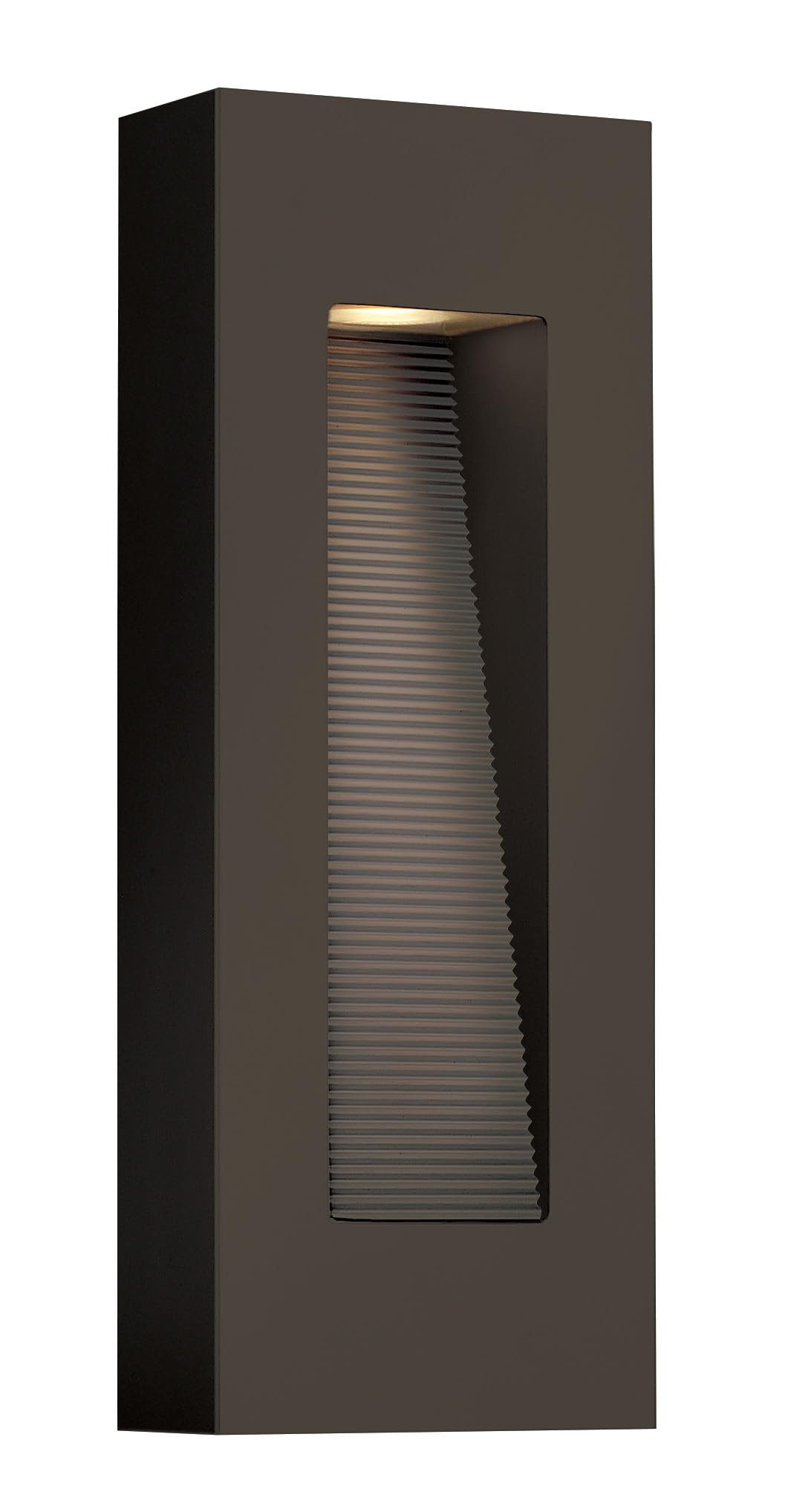 hinkley-luna-medium-wall-mount-outdoor-lantern-integrated-led-rectangle-bronze image 1