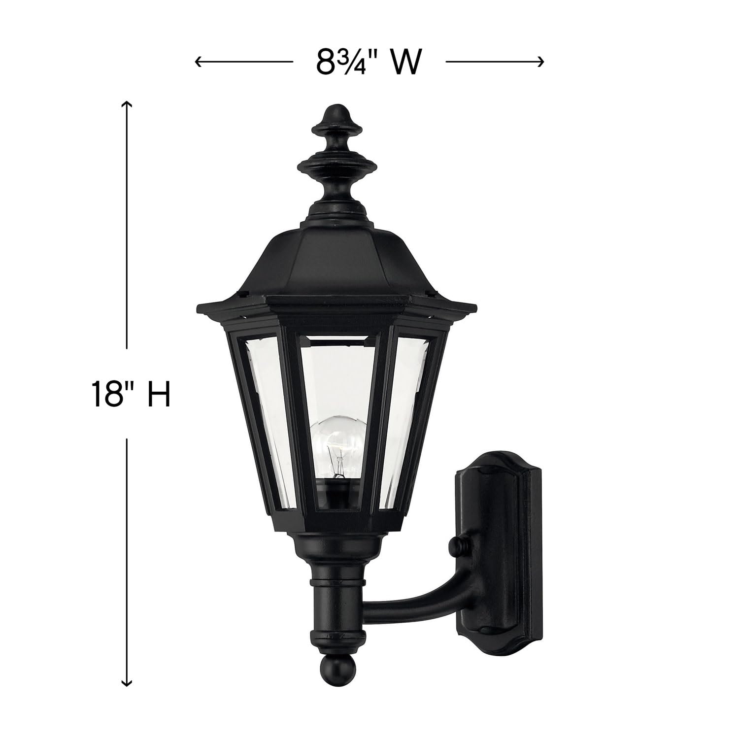 hinkley-manor-house-medium-wall-mount-outdoor-lantern-black-finish-clear-beveled image 2